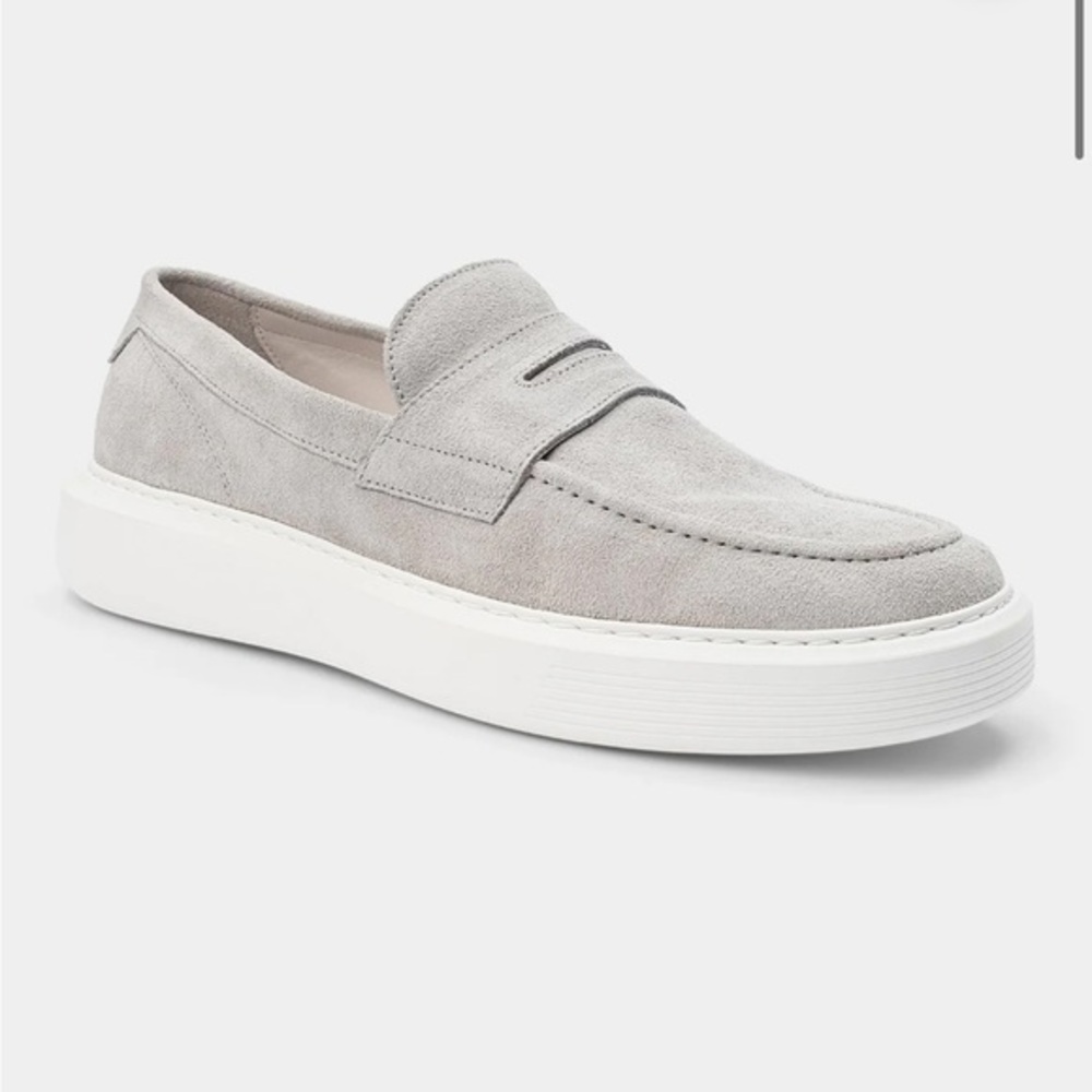 Good Man Brand legend loafer stone and white leather slide on shoes 13